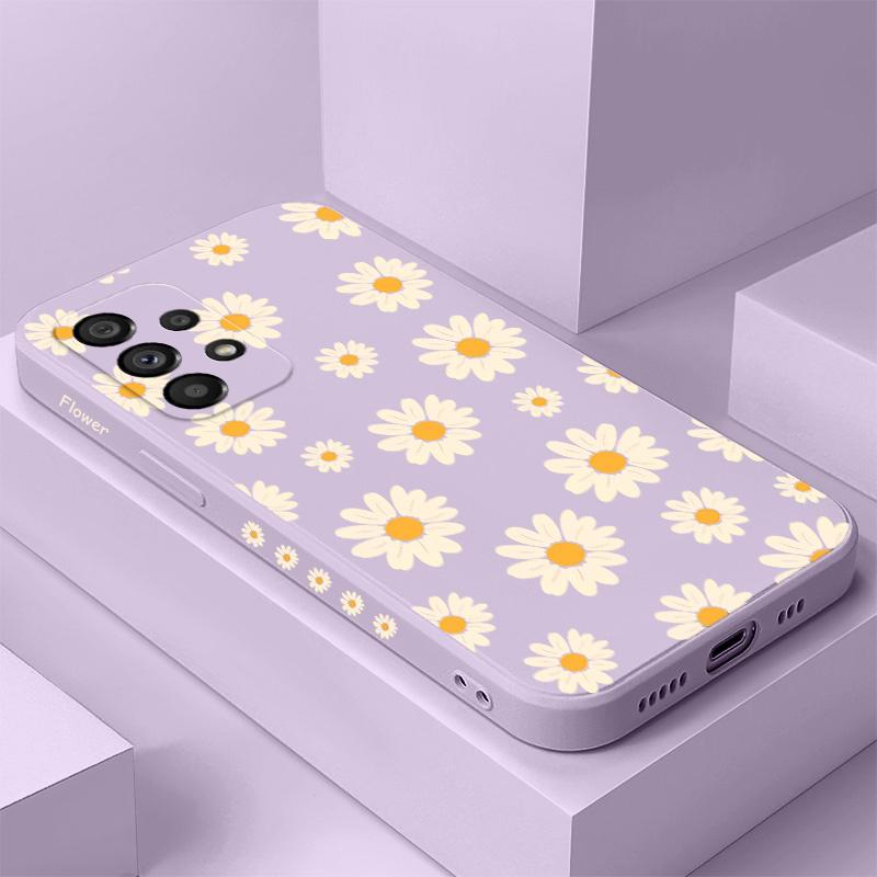 Corrugated Daisy Case For Samsung Galaxy A73 A53 A33 A23 A13 A72 A52 A52S A32 A22 A12 A71 A51 A31 A21S 4G 5G Cover