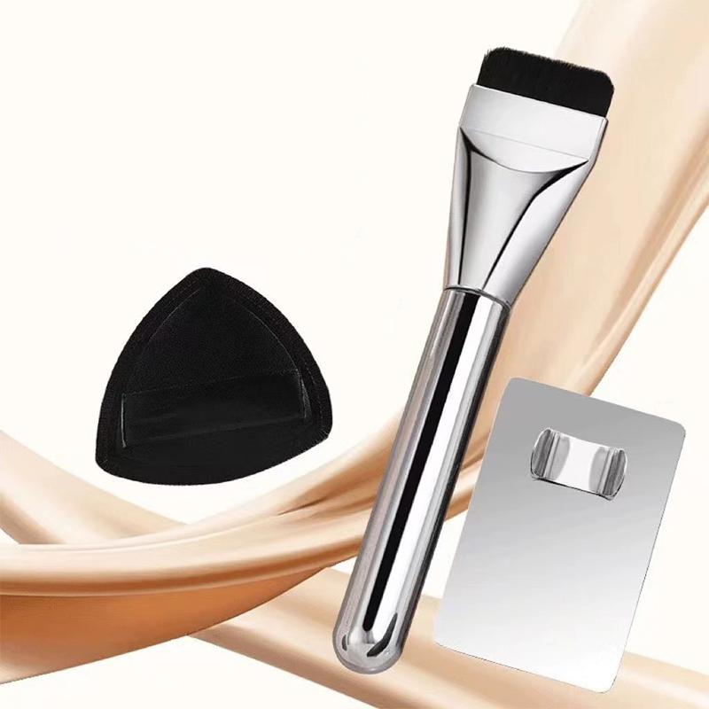 Makeup Foundation Brush Mixing Palette Stainless Steel Foundation Lipstick Eye Shadow Mixer Palette With Spatula Makeup Tools
