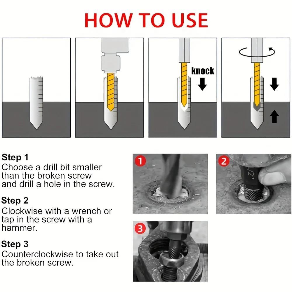 25Pcs Double Head Screw Extractor Set Easy Out Screw Remover Set  Removing Stripped