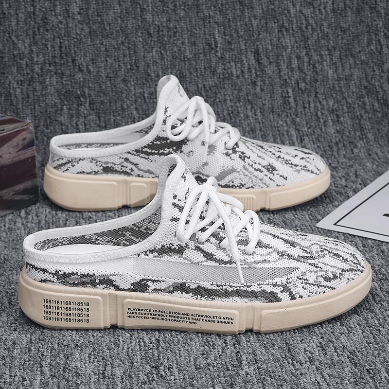 2024 Half Slippers Men's Heel Free Non Slip Casual Board Shoes