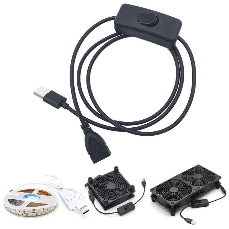 Large Power 2A USB Male to Female Connector Short Cable Manual Switches Operate Travel Friendly Designs for Electronics