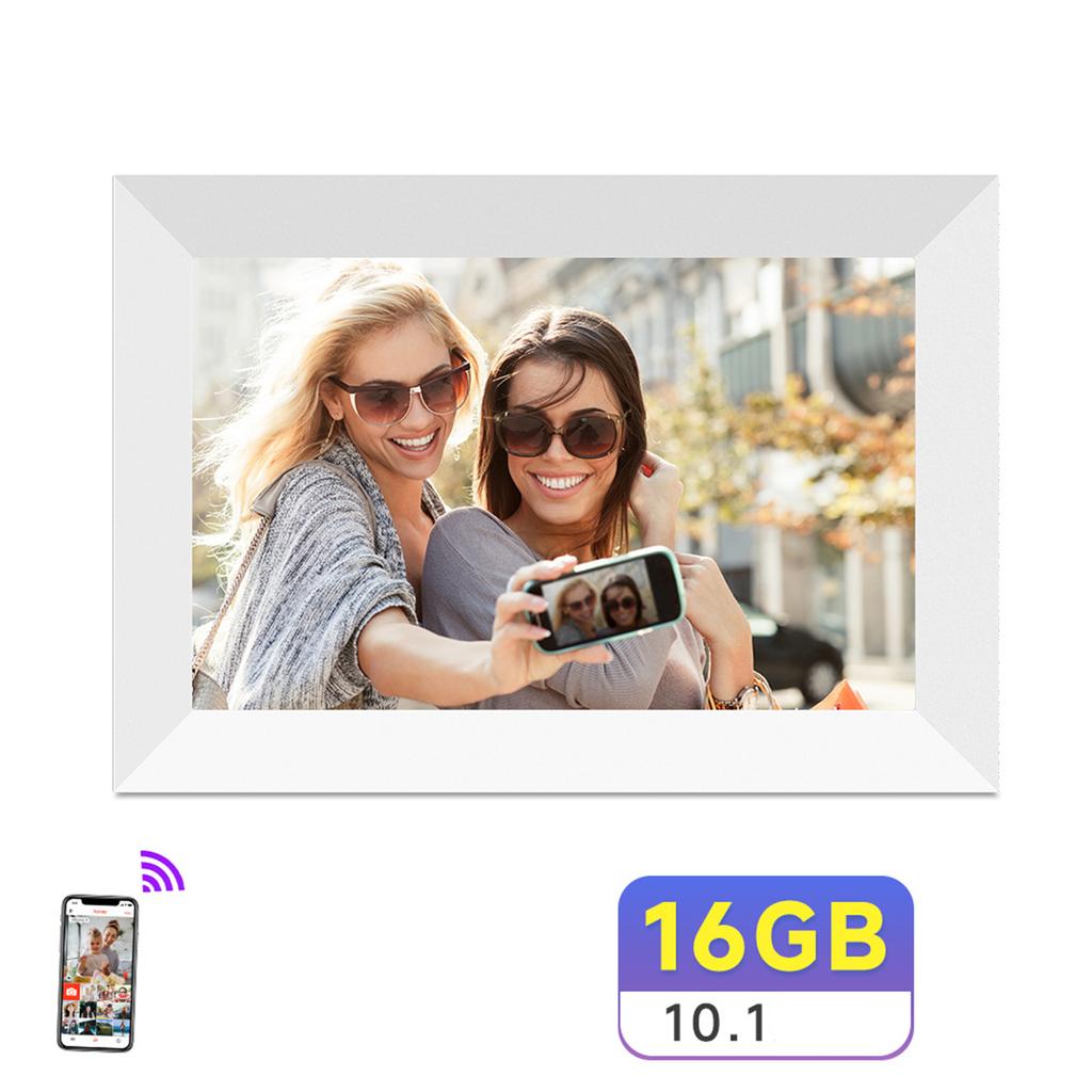10,1-дюймовая электронная цифровая фоторамка Uhale с Wi-Fi, передача изображений, автоматический поворот по горизонтали и вертикали, сенсорный iPS-экран, 16 ГБ/32 ГБ