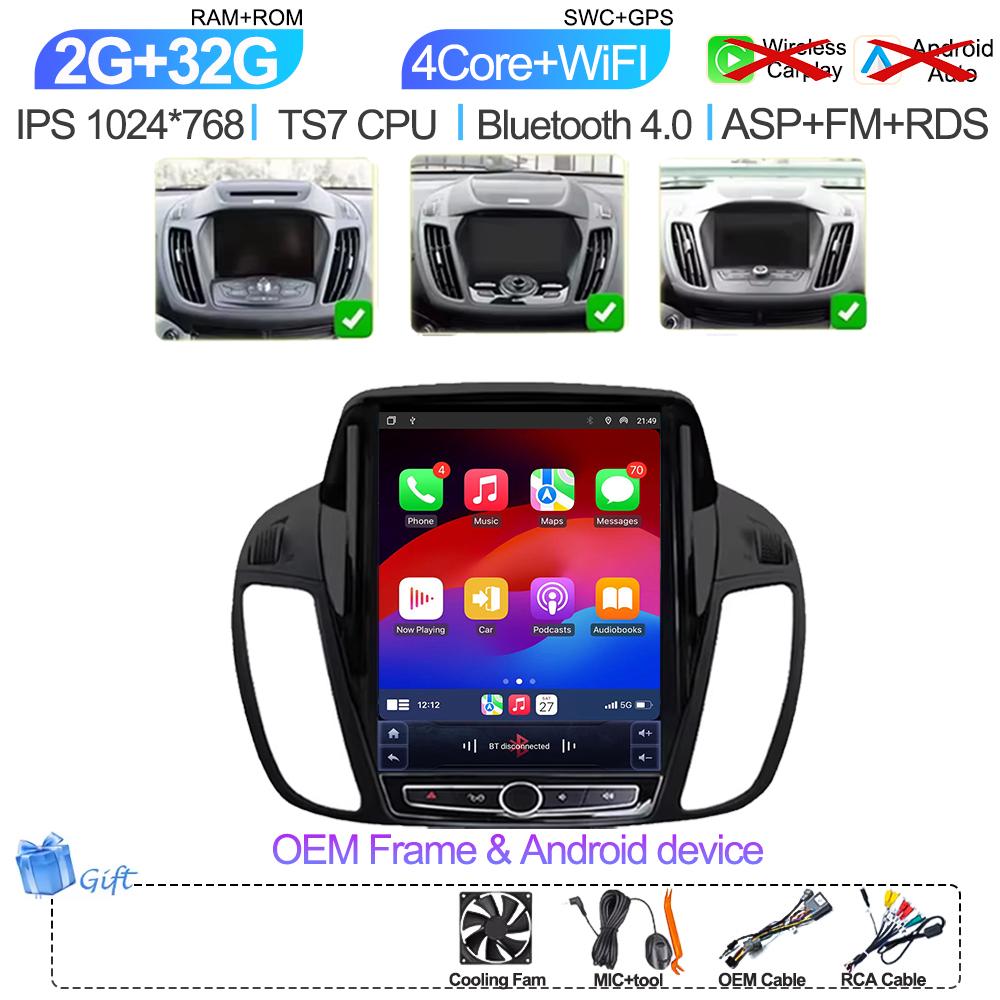 Pdzh2 9,7-дюймовый автомобильный Android Auto для Ford KUGA C-max Escape 2013 - 2015 Мультимедийный плеер Стерео Навигация GPS Головное устройство Сенсорный экран