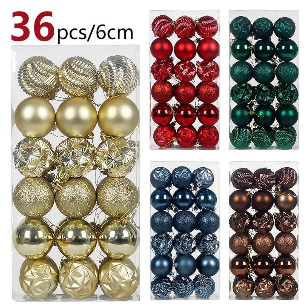 36PCS Pendent Style Christmas Ball Decoration Christmas Pendent Ornaments Christmas Tree Decorating