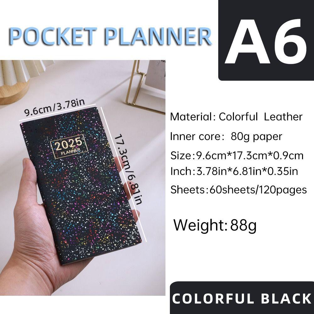 Планировщик A6 2025 Блокнот с календарем Ежедневный еженедельный ежемесячный планировщик 2025 Повестка дня Книга Школьный офис