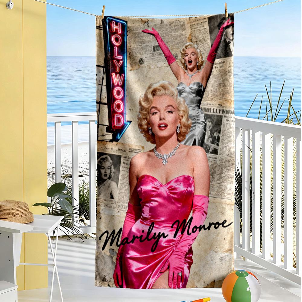 Marilyn Monroe Beach Towel High Absorbency & Quick-Dry Comfortable Lightweight Suitable for Sports, Travel, Swimming, Yoga, Bathroom, Beach, And Pool