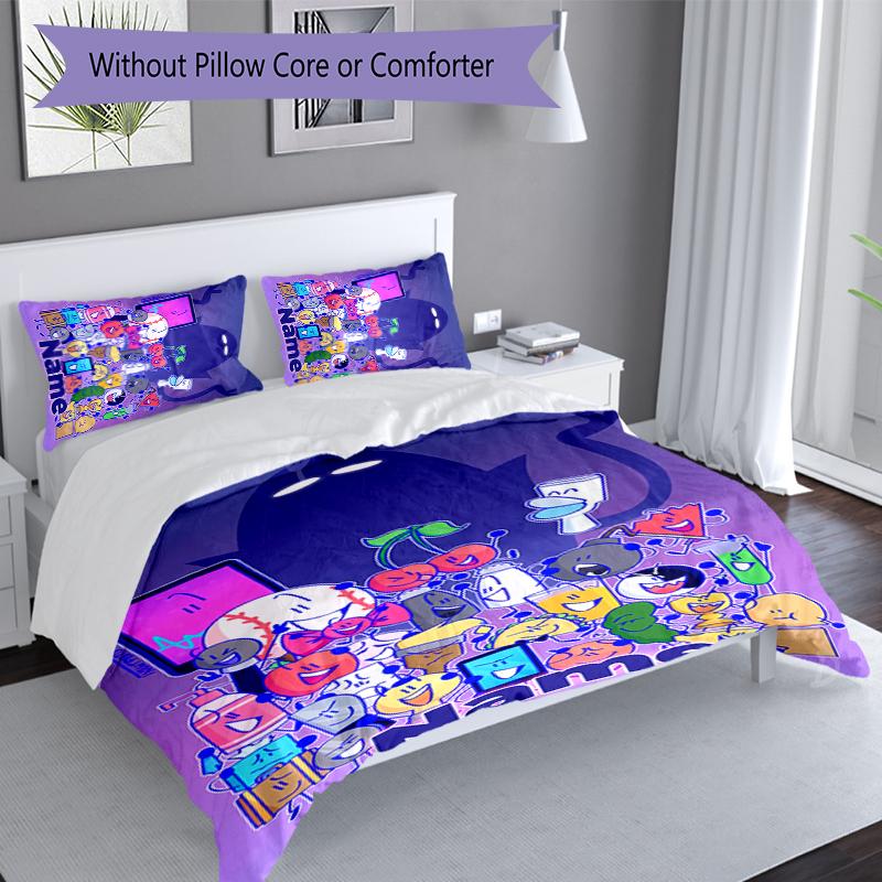 3pcs Custom Name nanimate Insanity Bedding Set,Includes 1 Duvet Cover and 2 Pillowcases,All-season Bedroom Decor