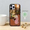 Мультяшный чехол для телефона C-COURAGE Собака-Трусишка D-Dog для iPhone 17 16 15 14 13 12 Pro Max Plus с зеркальной беспроводной магнитной крышкой