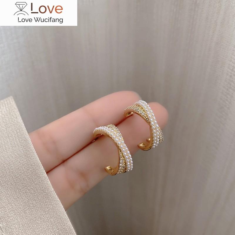 Роскошные серьги-кольца с перламутровым цирконием в форме креста для женщин, модные высококачественные серьги, женские модные элегантные ювелирные изделия