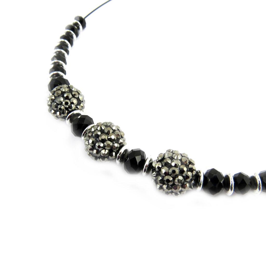 Les Trésors De Lily [M0689] - Black Gray 'Sissi' Cable Necklace
