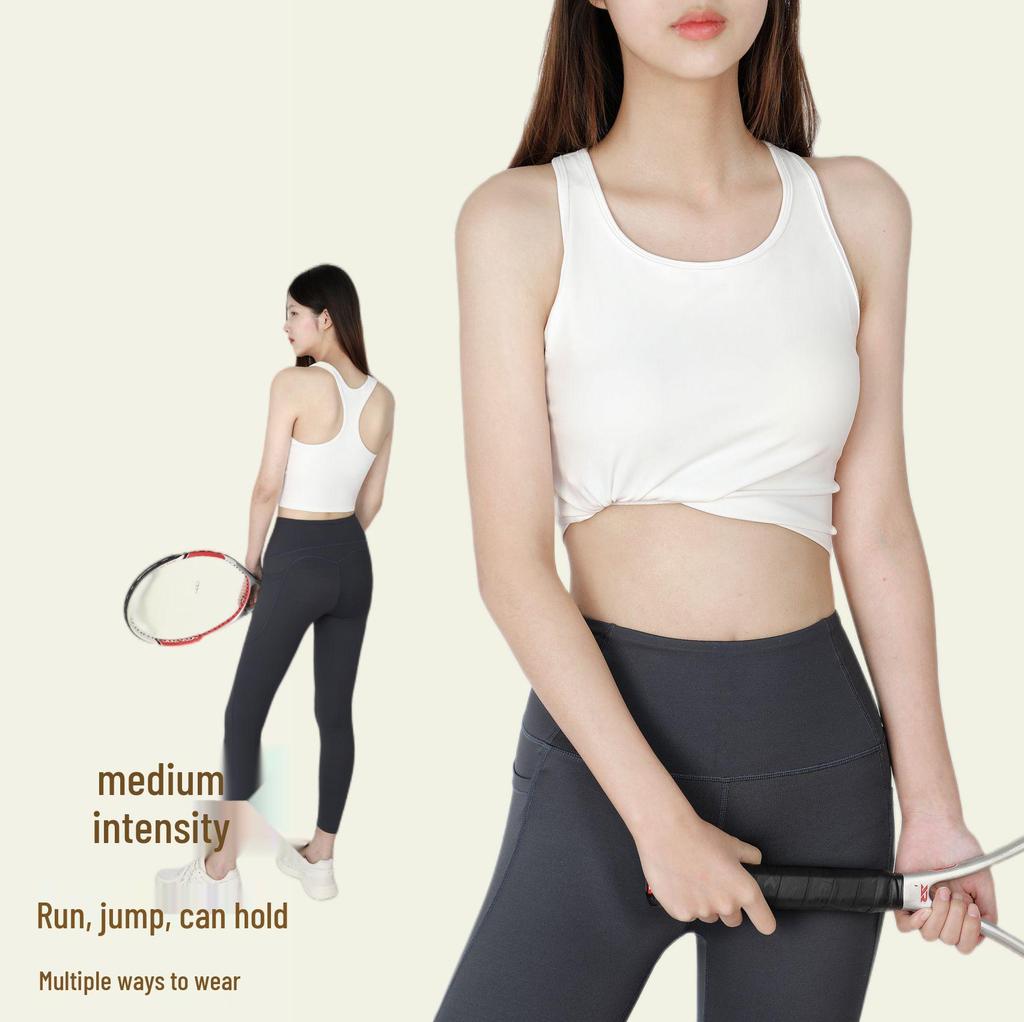 Цельный спортивный бюстгальтер с амортизирующими вкладышами - Жилет для пилатеса и фитнеса