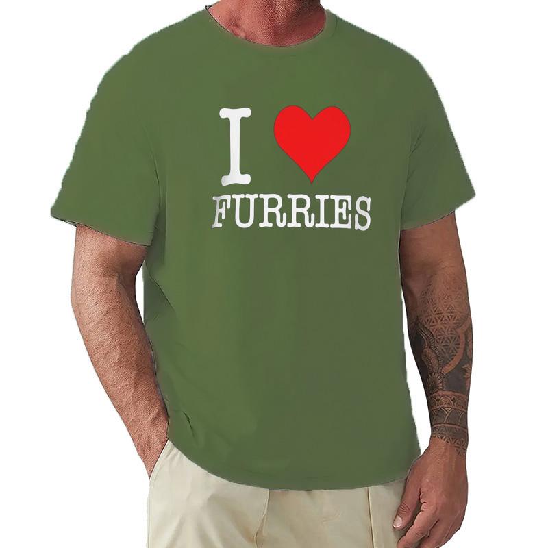 I Love Furries T Shirt Funny Slang Humor Y2k Tshirts For Unisex Unisex Oneck 100 Cotton Unisex Summer Tops EU Size