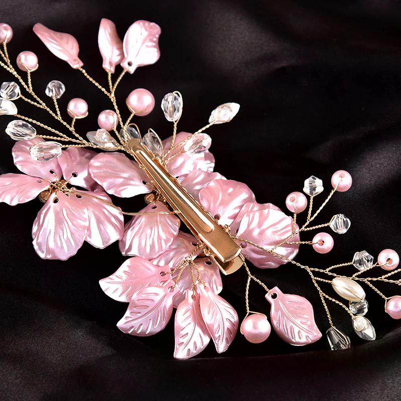 1 шт. Модные Заколки для Волос в Форме Цветка с Кристаллами и Жемчугом Элегантный Головной Убор для Женщин Драгоценные Украшения Свадебные Аксессуары для Волос