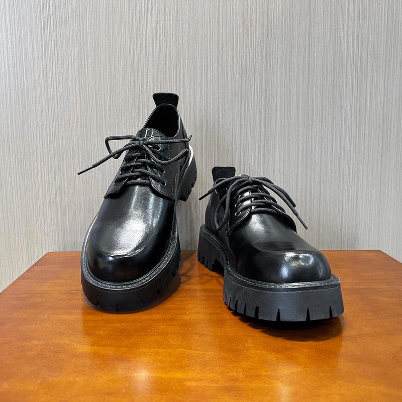 Туфли из натуральной кожи на каблуке-бублике, мужские желтые туфли в стиле ретро, белые мокасины в британском стиле, повседневная обувь Niche 2135-T