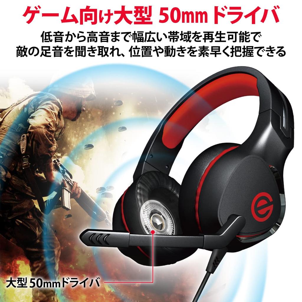 ELECOM Gaming Wired Lightweight with Soft Ear Comfortable for Long Play Headset, Headphones, Pads, Times, Black, HS-G01BK