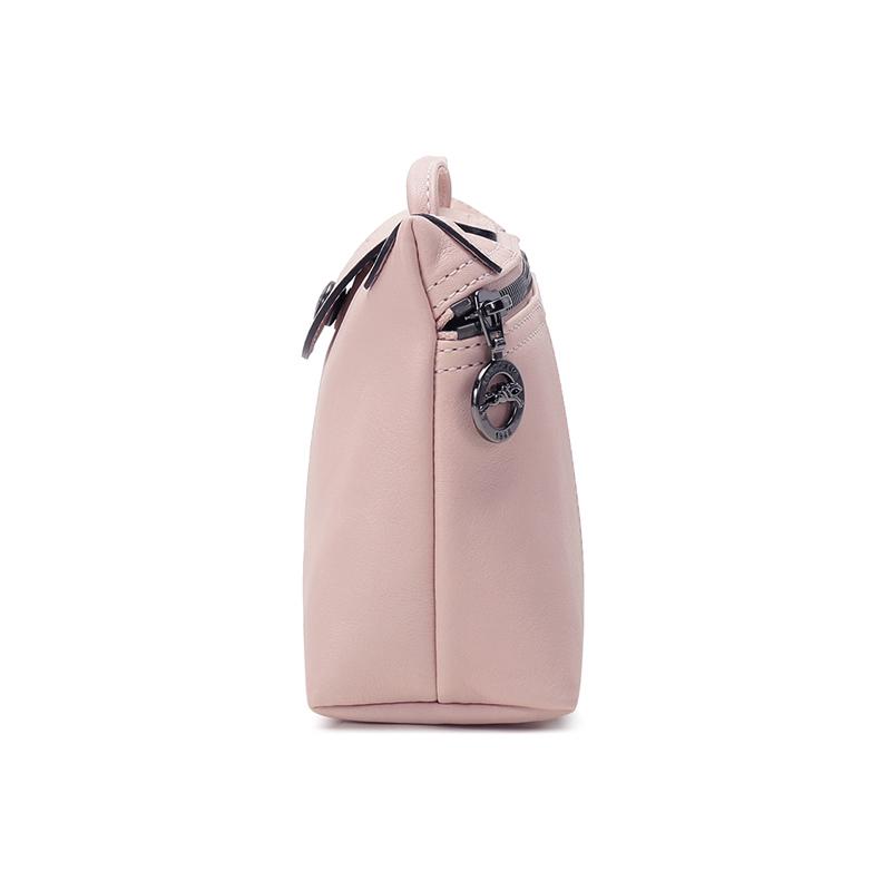 Longchamp Le Pliage Cuir 22 Solid Color Flap Lambskin Shoulder Crossbody Bag Women bags Light-Pink 1061757P53