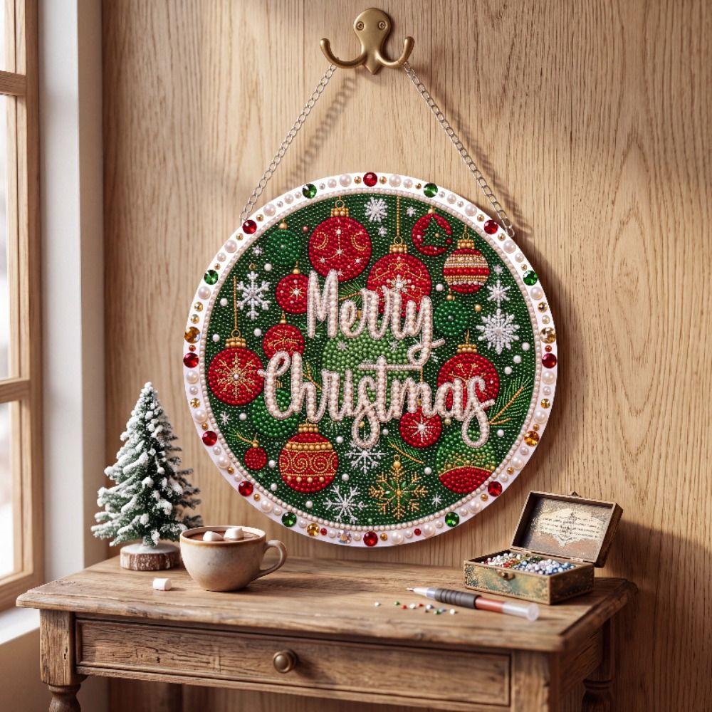 DIY Christmas Diamond Painting Set Pearl Beads Diamond Painting Pendant for Adults
