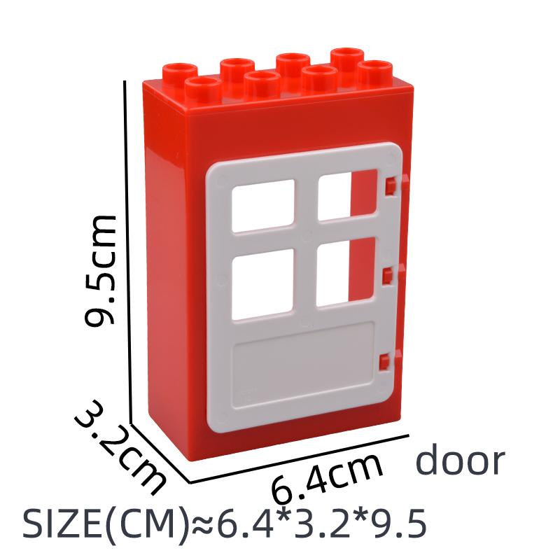 Большие Строительные Блоки Дом Аксессуары Части Крыша Окно Стена Строительство Собирать Кирпичи Образовательные Игрушки Для Детей Подарок