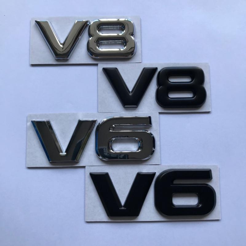 Авто Стайлинг 3D Металл V6 V8 Наклейка на Авто Значок Шильдик V6 V8 Значок Шильдик Наклейка с Именем Замена авто Аксессуары