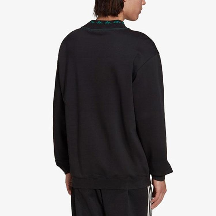 Adidas Originals EQT Logo Embroidered Sport Crew Neck Sweatshirt Men Sweatshirt Black HG8096