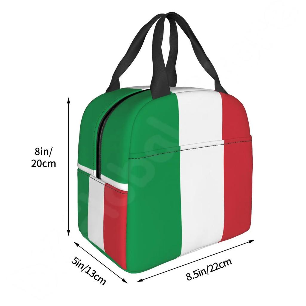 Термосумка для ланча с принтом итальянского флага, изолированная коробка для ланча для женщин, мужчин, детей, сумка для бенто для пикника на открытом воздухе, работы, офиса, путешествий