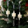 3pcs White Artificial Pearl Pendant PVC Xmas Tree Hanging Ornament  Winter Party Home Decor