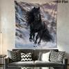 Watercolor White Horse Tapestry, Soft Painting Horse Portrait Art Print Wall Hanging for Bedroom Living Room Decor
