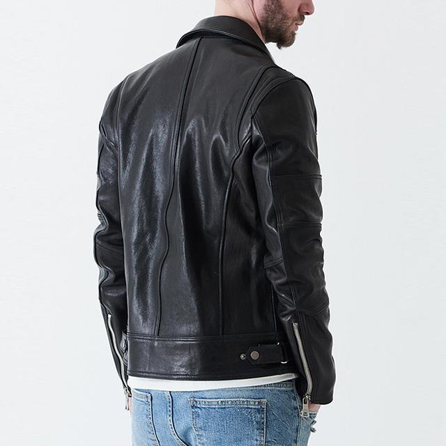 Strike Ilaborate Rider Lambskin Biker Jacket (Black)