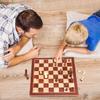 Магнитный деревянный набор шахмат и шашек 15 дюймов (2-в-1) - Складная доска, 24 фигуры, 2 дополнительные ферзи, подарочная коробка - Идеально для детей и взрослых