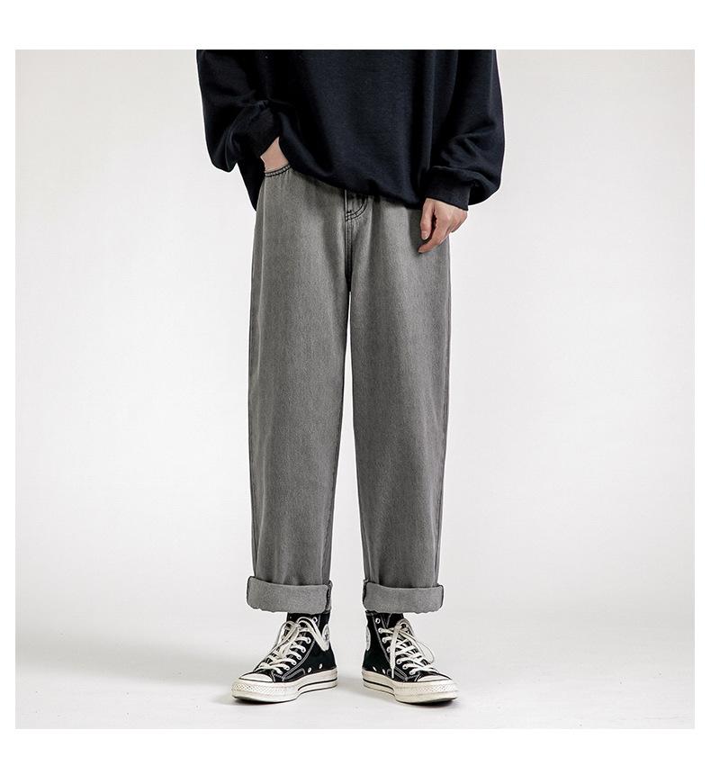 2023 Мужские летние модные джинсы свободного кроя с прямыми штанинами - Универсальные повседневные брюки в корейском стиле