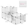 Modular Animal Enclosure with 35x35 cm Panels and Accessories, Made of Steel and PP, 140x70x70 cm, Black
