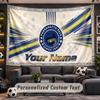 Wall Hanging Tapestry Custom NameParramatta Eels Pattern Personalized Printed Fabric Wall Decor