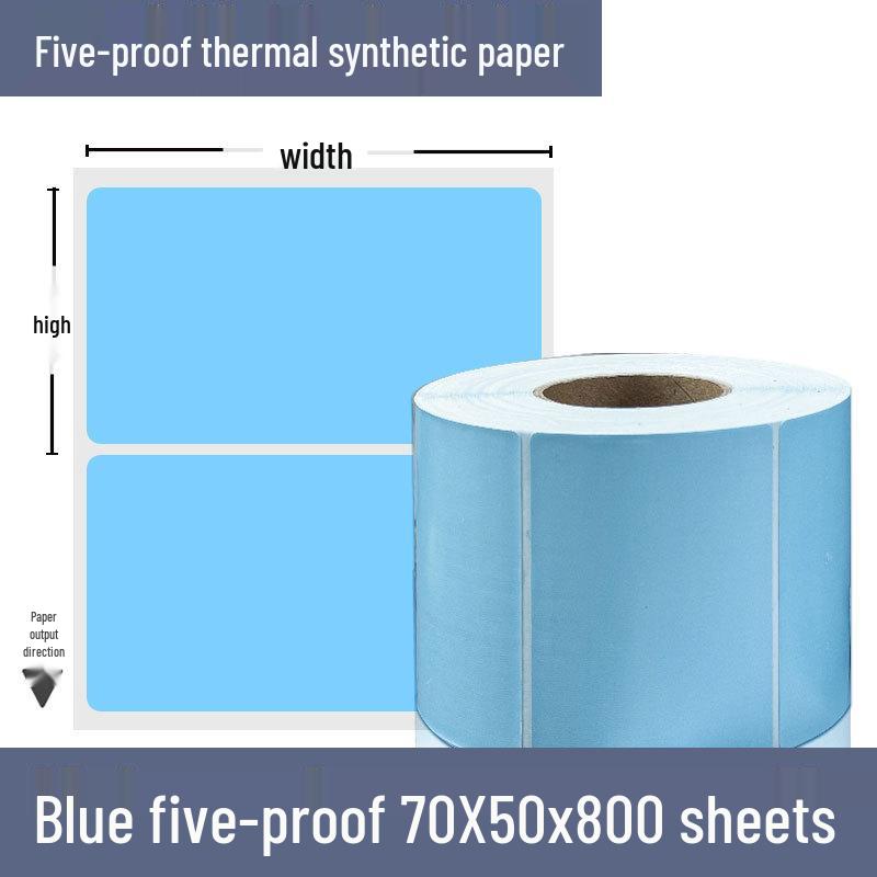 Color Five-Proof 70x50 Thermal Paper & Low-Temp Resistant 60x40 Barcode Label