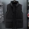 Плюс размер L-7XL зимняя мужская куртка без рукавов с капюшоном повседневный толстый теплый жилет для верхней одежды