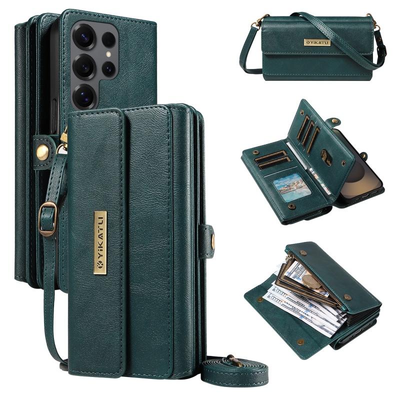 Lanyard Multi Card Zip Wallet Leather Phone Case for Samsung Galaxy S25 Edge S24 Ultra S23 Plus S22 S21 S20 S10 Note 20 10 Cover