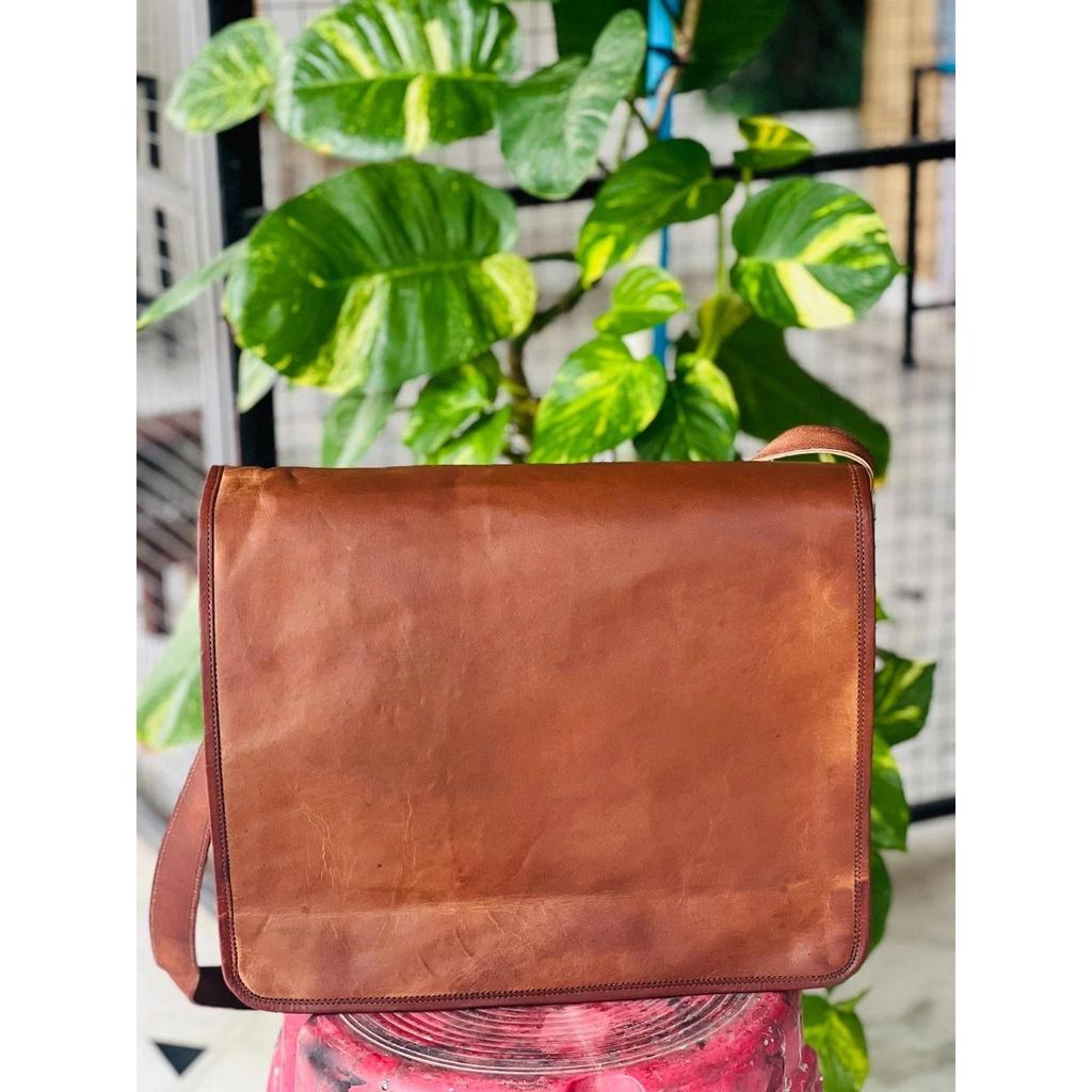 Мужская редкая винтажная сумка-мессенджер для ноутбука из козьей кожи ручной работы, универсальная сумка-сачел