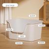 Extra Large Semi-Enclosed Cat Litter Box with Anti-Splash Design