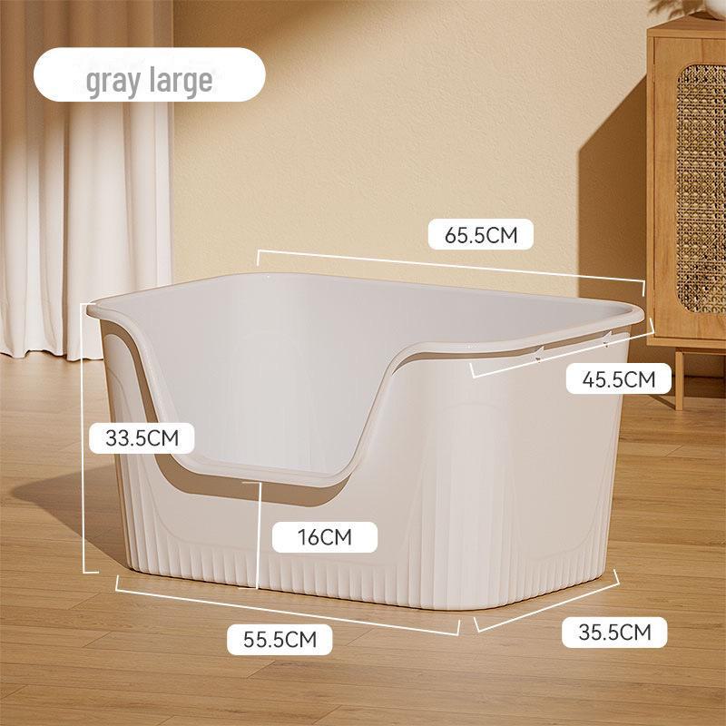 Extra Large Semi-Enclosed Cat Litter Box with Anti-Splash Design