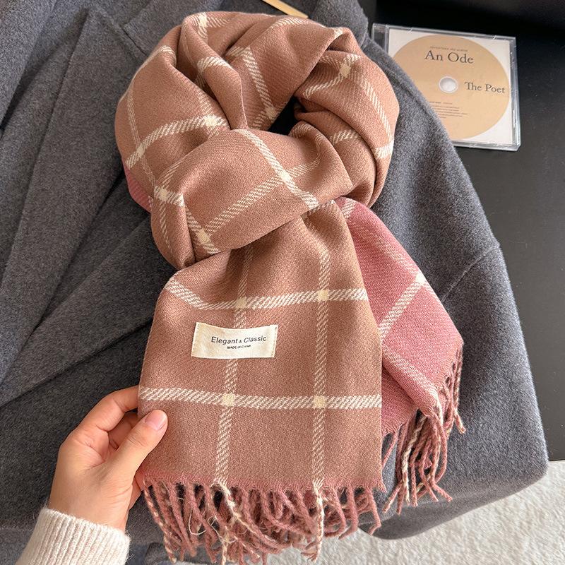 190*45cm Fashion Autumn Winter Warm Cashmere Scarf Dot Pattern Long Tassels Women Thicken Wrap Shawl Lady Muffler Wool Pashmina