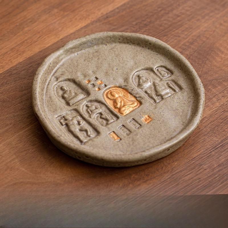 Дуньхуанская культура горшок подставка горшок сухой заварник стол чайный поднос толстая керамическая крышка чаша подставка дно ретро чайный сервиз аксессуары