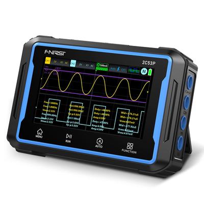 FNIRSI 2C53P 50 МГц Цифровой Портативный Сигнальный Осциллограф, 2 канала, Сенсорный экран, Полоса пропускания, Частота дискретизации 10 МС/с, Осциллограф 3-в-1, 4,5 разряда
