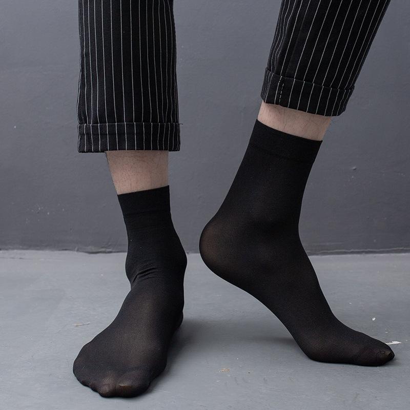 10 пар мужских носков, тонкие дышащие дезодорирующие шелковистые мужские носки из ледяного шелка