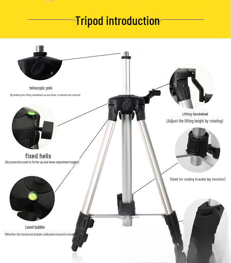 Высокоточный автоматический инфракрасный зеленый и синий лазерный уровень - 2, 3 или 5 линий