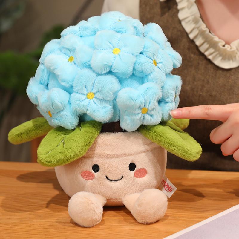 30 см Мультяшная гортензия Плюшевая кукла Милая разноцветная Розовая фиолетовая синяя Горшечное растение Плюшевая игрушка Домашнее украшение Подарок для детей