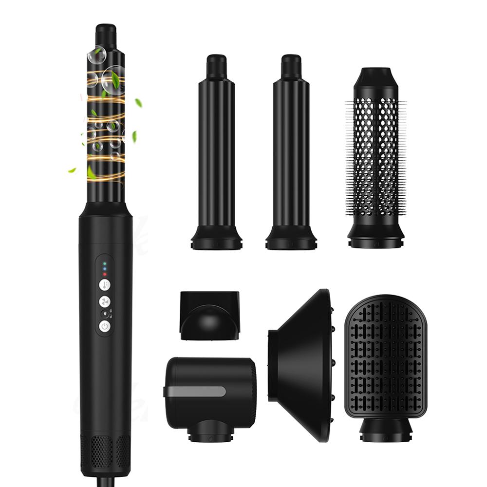 New 7-in-1 Multi Styler 1400W BLDC Motor 3 Speed Settings Foldable Hot Air Styler Hair Dryer Brush