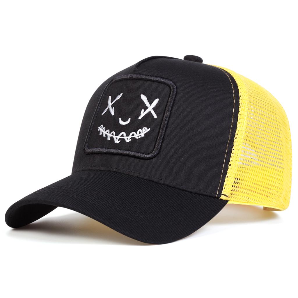 Unisex XX Smiling Face Embroidery Baseball Net Caps Spring and Summer Outdoor Adjustable Casual Hats Sunscreen Hat