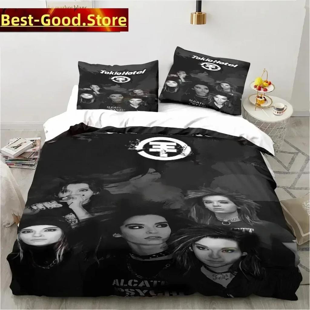 3D Печать Tokio Hotel Печатный Комплект Постельного Белья Пододеяльник Наволочка Комплект Постельного Белья Простыня Чехол на Одеяло Полный Queen King Размер