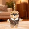 14cm Genuine TED2 Pilot Bear Plush Pendant Cute Cartoon Keychain Bag Charm Backpack Ornament Stuffed Doll Birthday Gift for Girl