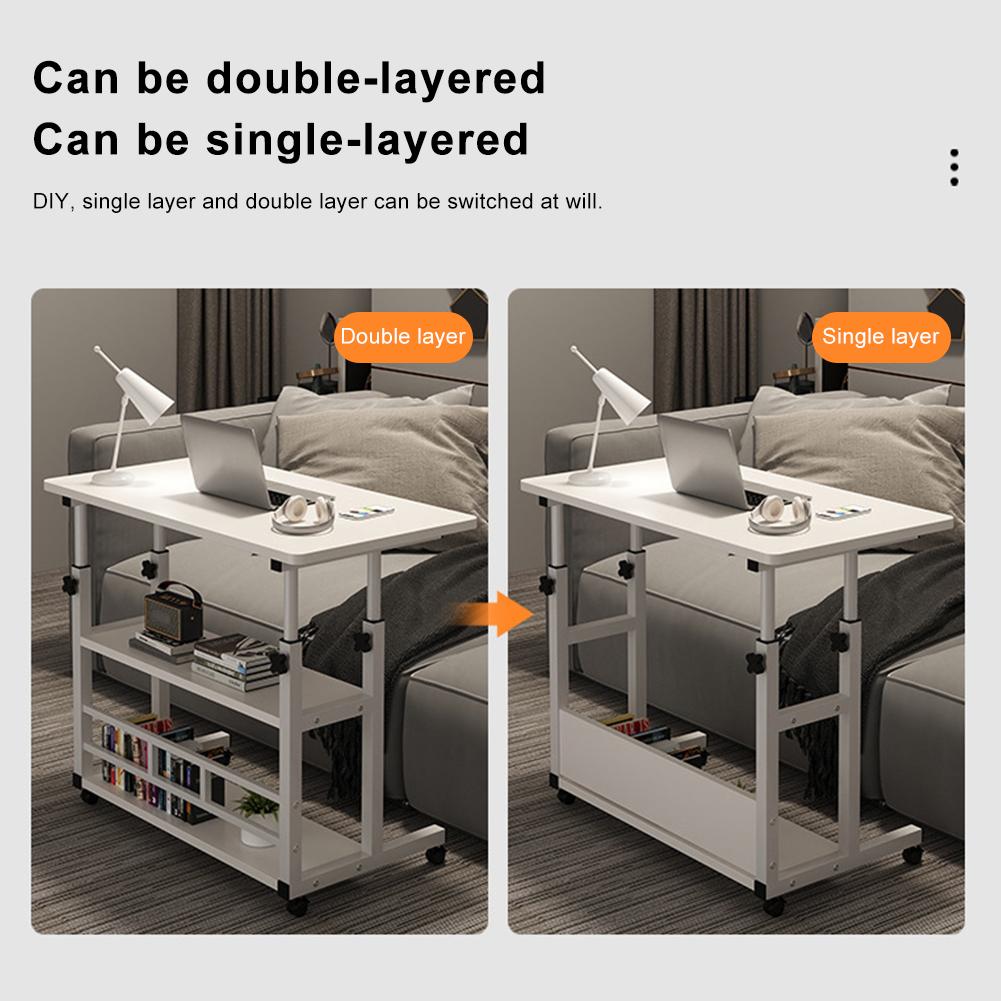 Прикроватный столик с регулируемой высотой, подъемный компьютерный стол, минималистичный передвижной компьютерный стол, портативный многофункциональный маленький дом/офис