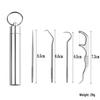 Portable 304 Stainless Steel Toothpick Set with Storage Tube for Oral Care